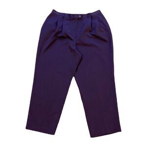 C.B. Collections Casual Pants ~ Sz 16PS ~ Purple ~ High Rise ~ 25" Inseam